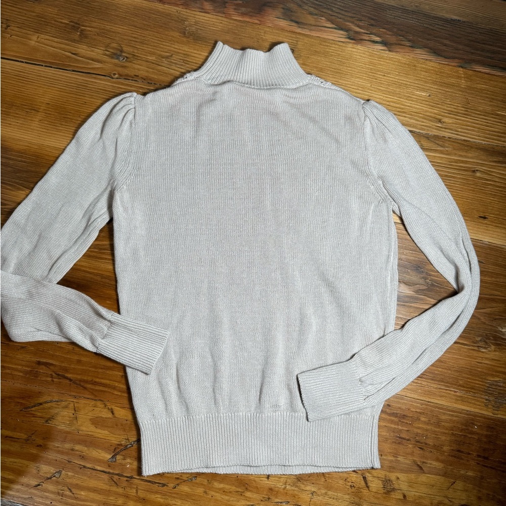 Free People Time after time sweater XS mock neck open‎ knit detail ribbed trim - Picture 6 of 10